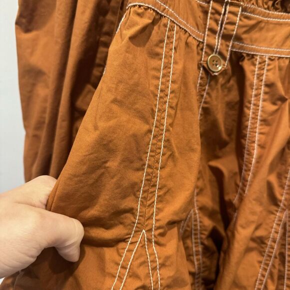 Ulla Johnson Mini Dress Corliss Cotton Poplin Sumac Orange Womens sz 10 - Picture 4 of 10